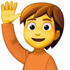 Persona che alza una mano Emoji Facebook