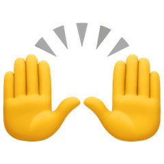 Mãos no ar em celebração Emoji Facebook
