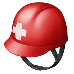 Helm mit weißem Kreuz Emoji Facebook