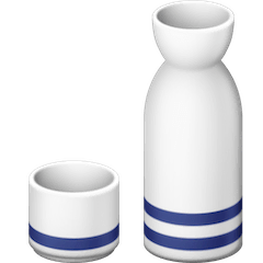 Botella y copa de sake Emoji Facebook