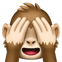 Macaco com as mãos a tapar os olhos Emoji Facebook