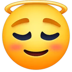 😇 Faccina sorridente con aureola Emoji su Facebook