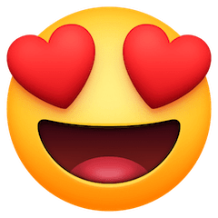 Faccina sorridente con gli occhi a forma di cuore Emoji Facebook