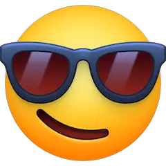 😎 Cara sorridente com oculos de sol Emoji nos Facebook