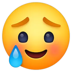 Smiling Face With Tear Emoji on Facebook
