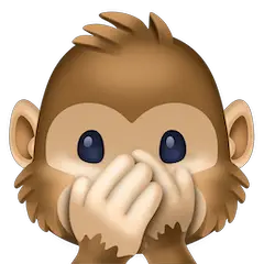 sich den Mund zuhaltendes Affengesicht Emoji Facebook