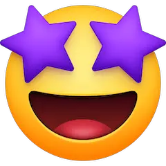 Gesicht mit sternförmigen Augen Emoji Facebook