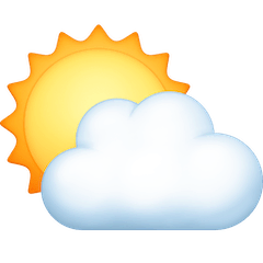 ⛅ Sol detrás de una nube Emoji en Facebook