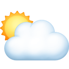 🌥️ Sol atrás de nuvem grande Emoji nos Facebook