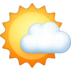 Солнце за маленьким облаком Эмодзи на Facebook