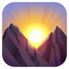 Nascer do sol sobre montanhas Emoji Facebook