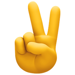 Victory Hand Emoji on Facebook