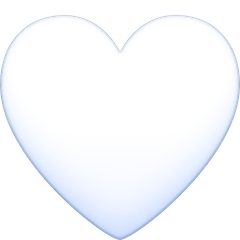 Coração branco Emoji Facebook