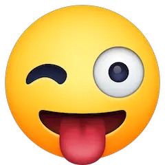 😜 Cara a piscar o olho com a língua de fora Emoji nos Facebook