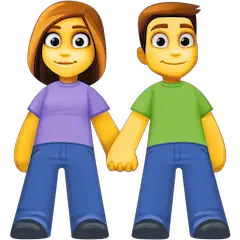 Homem e mulher de mãos dadas Emoji Facebook