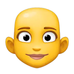 Woman: Bald Emoji on Facebook