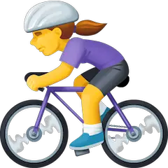 Ciclista (mulher) Emoji Facebook