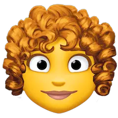 Woman: Curly Hair Emoji on Facebook