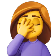 Donna che si copre il volto con la mano Emoji Facebook