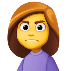 Frau mit gerunzelter Stirn Emoji Facebook