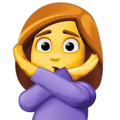 Mujer haciendo el gesto de “no” Emoji Facebook
