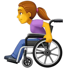 Mulher em cadeira de rodas manual Emoji Facebook