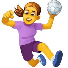 Woman Playing Handball Emoji on Facebook