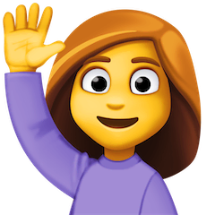 Frau mit ausgestrecktem, erhobenem Arm Emoji Facebook