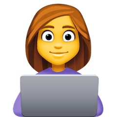 Donna con computer Emoji Facebook
