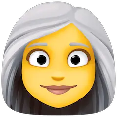 Frau mit weißem Haar Emoji Facebook
