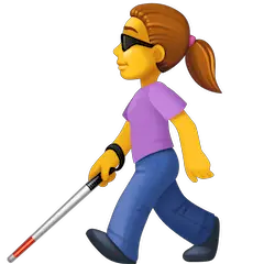 Donna con bastone per non vedenti Emoji Facebook