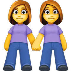 Due donne che si tengono per mano Emoji Facebook