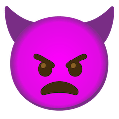 Сердитое лицо с рожками Эмодзи на Google Android и Chromebook
