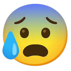😰 Anxious Face With Sweat Emoji on Google Android and Chromebooks