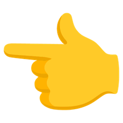 👈 Dorso da mão com dedo indicador a apontar para a esquerda Emoji nos Google Android, Chromebooks