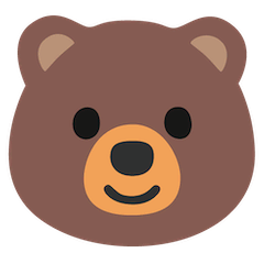🐻 Muso di orso Emoji su Google Android, Chromebooks