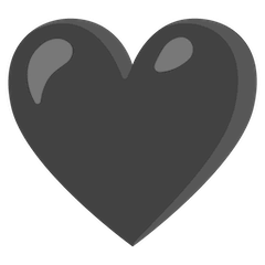 Coração preto Emoji Google Android, Chromebook