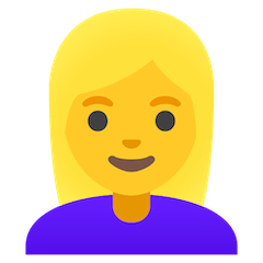 Woman: Blond Hair Emoji on Google Android and Chromebooks