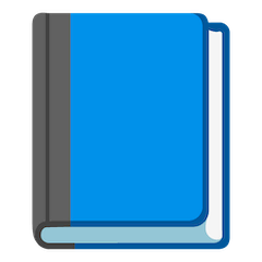 📘 Livro escolar azul Emoji nos Google Android, Chromebooks