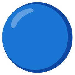 Синий круг Эмодзи на Google Android и Chromebook
