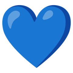Синее сердце Эмодзи на Google Android и Chromebook