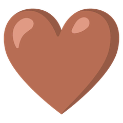 Coração castanho Emoji Google Android, Chromebook