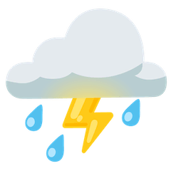 ⛈️ Nuvola con fulmine e pioggia Emoji su Google Android, Chromebooks