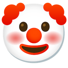 Visage de clown Émoji Google Android, Chromebook