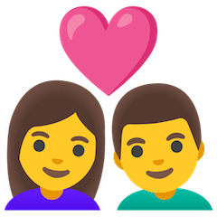 Hombre y mujer con un corazón Emoji Google Android, Chromebook