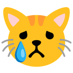 Cara de gato llorando Emoji Google Android, Chromebook