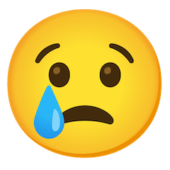 😢 Cara llorando Emoji en Google Android, Chromebooks