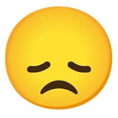 Enttäuschtes Gesicht Emoji Google Android, Chromebook