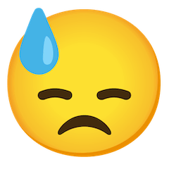 Downcast Face With Sweat Emoji on Google Android and Chromebooks
