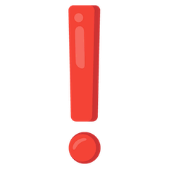 Восклицательный знак красного цвета Эмодзи на Google Android и Chromebook